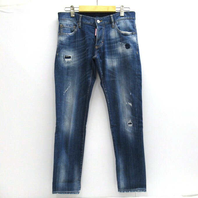 DSQUARED2　SLIM JEAN ディースクエアード　スリム ジーン / リペア加工 S74LA0656-S30342　サイズ：46（S～M相当）【中古】【122 インポート】【四日市 併売品】【122-231003-05USH】