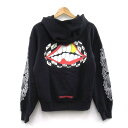 Chrome Hearts×Matty Boy　Flower Chomper Hoodie クロムハーツ×マッティボーイ　フラワー チョンパー フーディ ブラック　サイズ：S【中古】【122 インポート】【四日市 併売品】【122-240214-04USH】