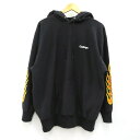 CHALLENGER FLAMES HOODIE チャレンジャー プルオーバーパーカー CLG-SW023-006 ブラック サイズ：L【中古】【127 ルード】【四日市 併売品】【127-240201-02VH】