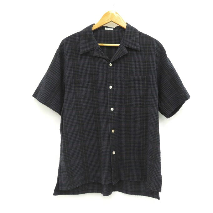 PHIGVEL MAKERS Co. Seersucker Check SS Shirt フィグベル 半袖 シアサッカー チェックシャツ PMAL-SS03 ネイビー系/マルチカラー サイズ：2【中古】【127 ルード】【四日市 併売品】【127-240409-02VH】