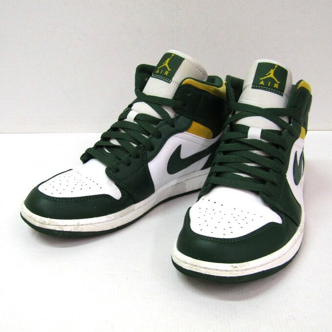 NIKE AIR JORDAN 1 MID ナイキ エアジョーダン 1 ミッド 554724-371 ノーブル グリーン/パラン-ホワイト サイズ:28cm【中...