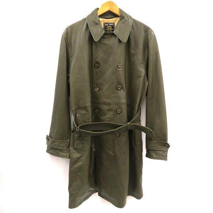 DRESS HIPPY MC LEATHER COAT ドレスヒッピー レザーコート NN-NSB12 オリーブ サイズ:L【中古】【127 ルード】【四日市 併売品】【127-241018-04VH】