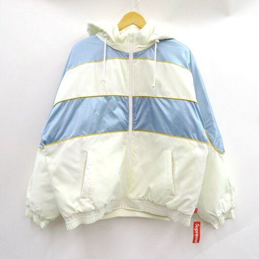 Supreme 19AW Sports Piping Puffy Jacket シュプリーム スポーツ パイピング パフィー ジャケット ホワイト/ブルー サイズ:L【中古】【126 ストリート】【四日市 併売品】【126-250618-03VH】 Supreme 19AW Sports Piping Puffy Jacket シュプリーム スポーツ パイピング パフィー ジャケット ホワイト/ブルー サイズ:L【中古】【126 ストリート】【四日市 併売品】【126-250618-03VH】