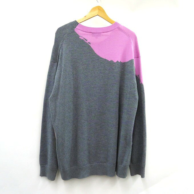 KENZO　Featuring intarsia Crewneck Sweater ケンゾー　インターシャ クルーネック ニット / セーター FC55PU6583CF　グレー　サイズ：L【中古】【125 DM】【四日市 併売品】【125-250802-09VH】