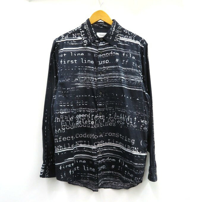 TAAKK　19AW DIGITAL GLITCH L/S SHIRTS ターク　デジタル グリッチ 長袖 シャツ TA19AW-SH021　ネイビー　サイズ：1【中古】【125 DM】【四日市 併売品】【125-250810-03VH】