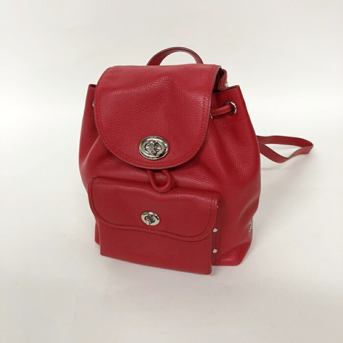 COACH(コーチ) ミニ ターンロック リュック カラー：レッド【中古】【148 SPブランド】【鈴鹿 併売品】【148-200708-02NS】