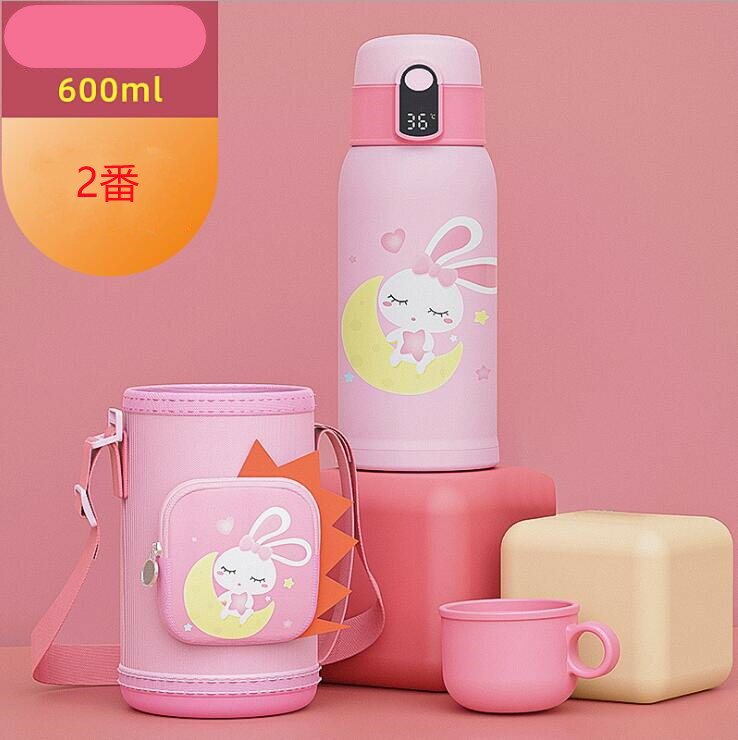 zw28 こども水筒 　キッズボトル　 ステンレスボトル　 子供用 水筒 500ml 肩掛け 2WAY 動物 温度が見える　かわいい　カバー付き孫　プレゼント　学校　　熱中症　　水分補給　　運動会　　野外　