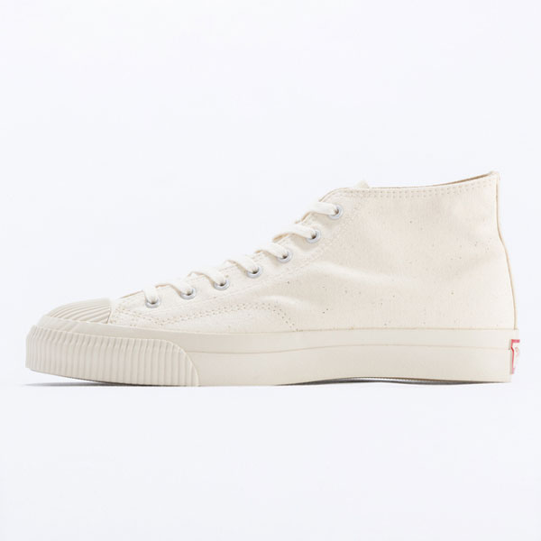 【定番商品】PRAS(プラス) 【SHELLCAP MOULD MID 】 児島帆布 シェルキャップ Mid Cut スニーカー(Kinari / Off White)