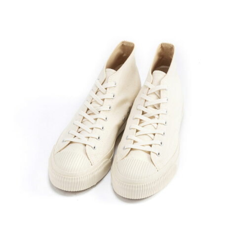 【定番商品】PRAS(プラス) 【SHELLCAP MOULD MID 】 児島帆布 シェルキャップ Mid Cut スニーカー(Kinari / Off White)