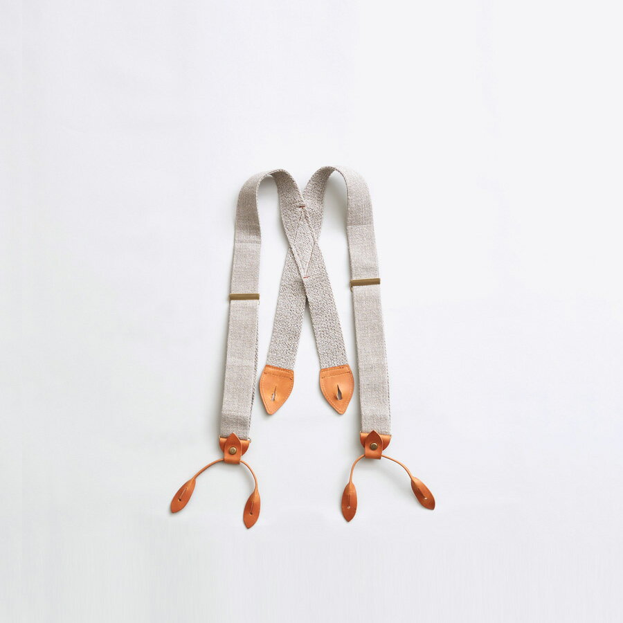 Nigel Cabourn (ナイジェルケーボン) 80470064001 [US ARMY SUSPENDER -LINEN] USアーミーサスペンダー リネン (IVORY)