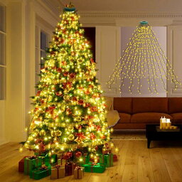 【送料無料】 クリスマス イルミネーション LED ストリングライト クリスマスツリー飾り ライト 屋外 IP65防水 2M 16本 400灯 クリスマスツリー 電飾 LEDイルミネーション ドレープライト タイマー機能 メモリー機能 8点灯モード