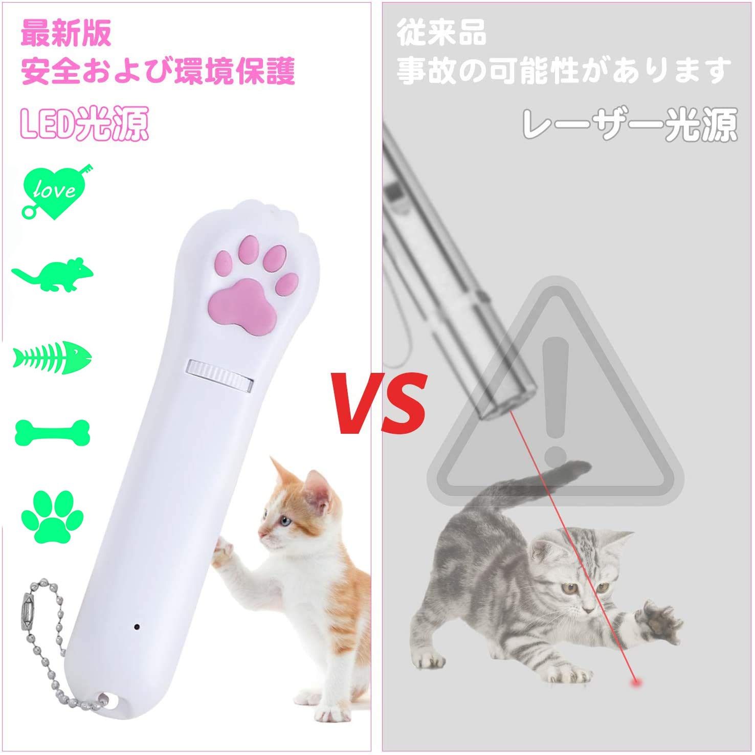 Fourty Threeの猫おもちゃ 猫じゃらし 猫遊び用品 LED USB充電式 LEDポインター 光るおもちゃ パターンライト ストレス解消 運動不足解消 運動不足 ストレス解消 ネコ おもちゃ 猫 ポインター ねこじゃらし 便利 ポケット入れる 猫チェイサーのためのアイデア ギフト トレーニングツール｜アングル2