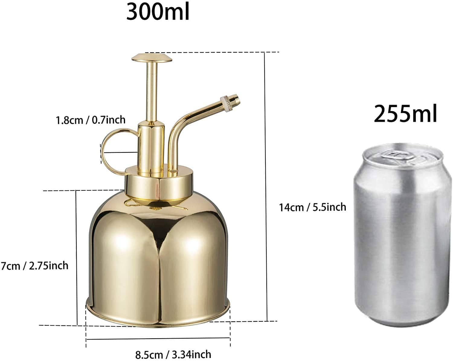 霧吹き スプレー 観葉植物 300ml ボトル ステンレス鋼 園芸用霧吹き ステンレス イ...