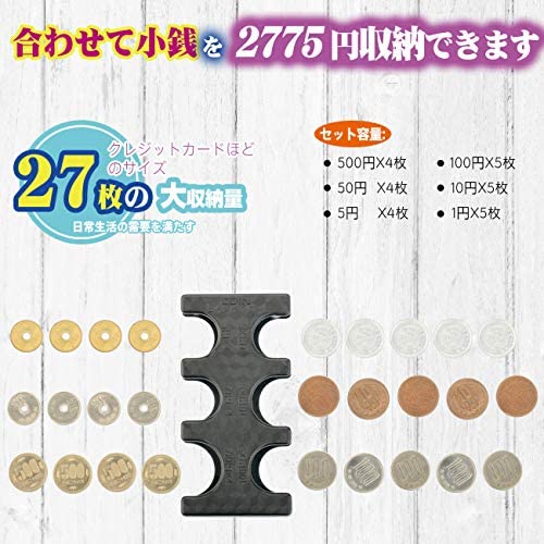 携帯コインホルダー コインホルダー コイン収納 ミニケース付き 目立たない カードケース コインケース 貨幣ケース 小銭入れ 小銭財布 軽量 薄型 コインを分類できる コンパクト 硬貨をすばやく分類ケース レジで慌てない小銭財布 2775円収納でき 振っても落ちない 3