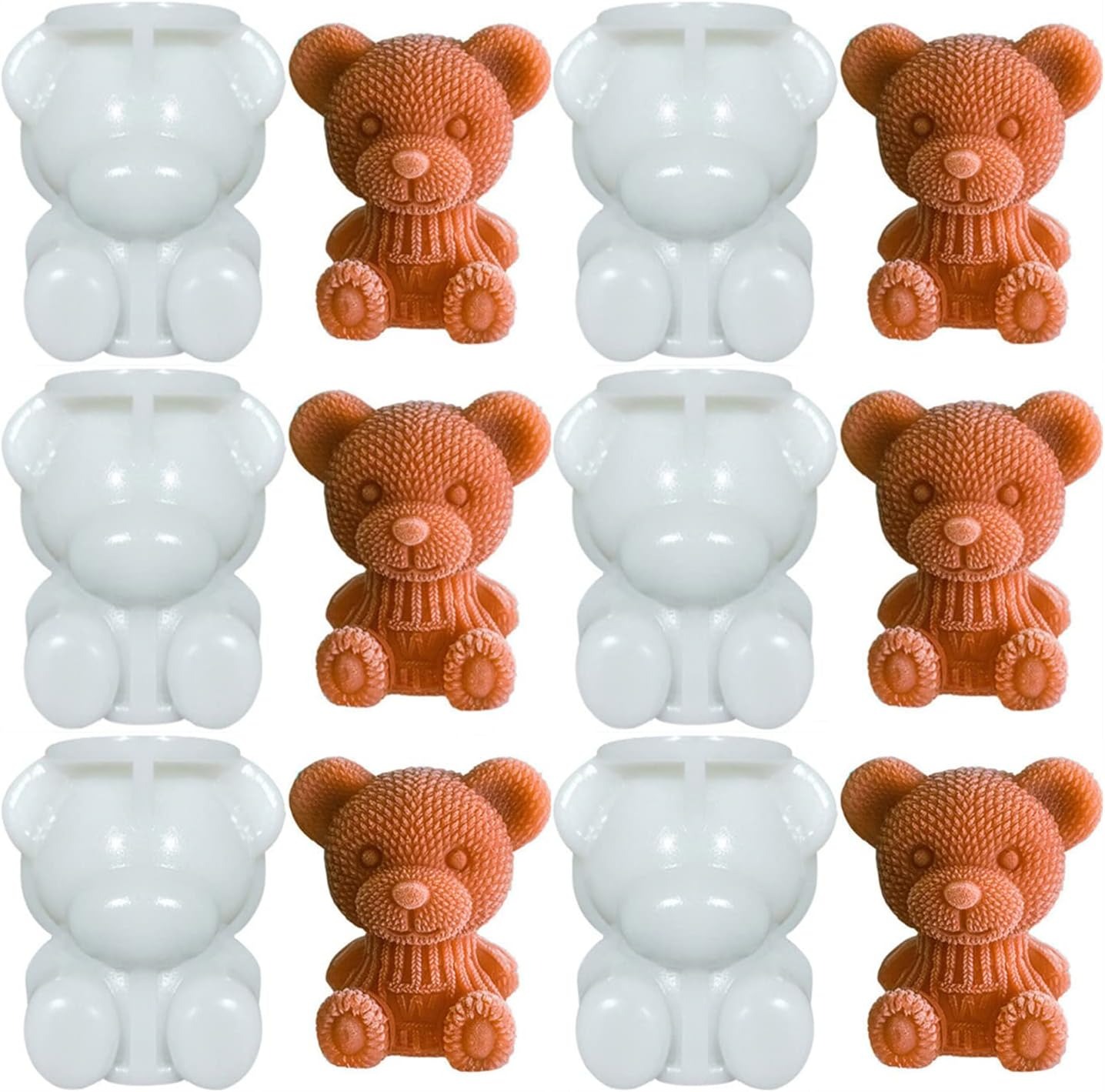製氷器 食品用シリコーン 抗菌 取り出しやすいア,自宅用 職場用 クラブ用 レストラン用 バー用品ウィスキー お茶コーヒー ジュース 可愛い ベアシェイプ 6個, 6cm×5.5cm×4cm