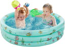 プール 子供用プール ビニールプール ファミリープール 3気室 子供用水遊びプール 家庭用 ラウンドプール 2-3人用 丸型 ベビープール 水遊び 海洋ボールプール ペット用プール 底クッション 滑り止め 夏の日 屋内 屋外用 暑さ対策(4)