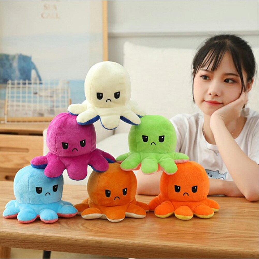 送料無料 タコ ぬいぐるみ リバーシブル 人形 両面 お祝い プレゼント ギフト 抱き枕 お祝い 癒しグッズ おもちゃの商品画像 2