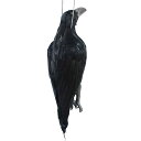 送料無料 特大 本物そっくり カラスよけ 本物そっくり リアル ダミー 羽毛 撃退 吊るすだけ 43cm
