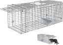 【送料無料】動物用 捕獲器 猫の保護器 踏み板式 迷子猫 野良猫 折り畳簡単組立 保護かご 66×26.5×24cm 家庭菜園 農業作物保護