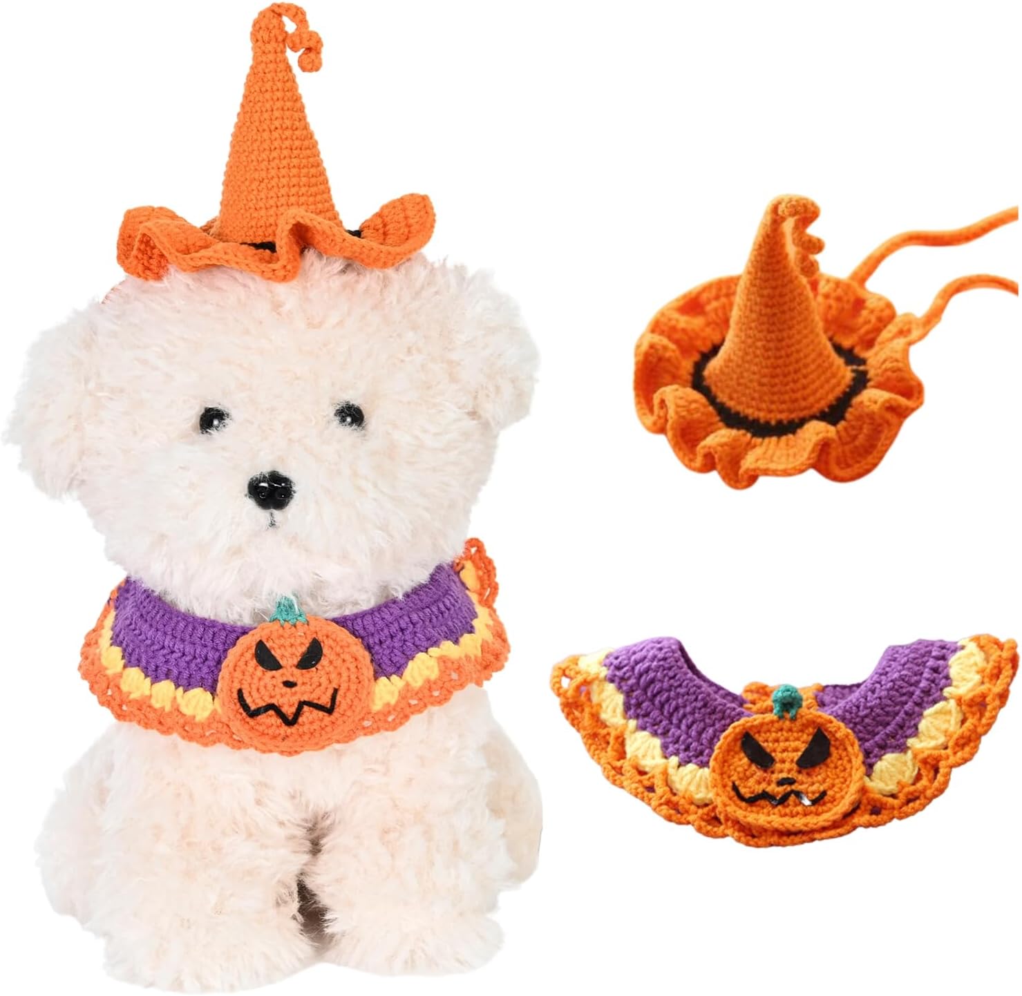 【送料無料】ハロウィン ペット服 スカーフ 帽子 セット 首輪 バンダナ ペット コスチューム コスプレ ペットウェア アクセサリー 犬猫用 仮装 変装 フリーサイズ