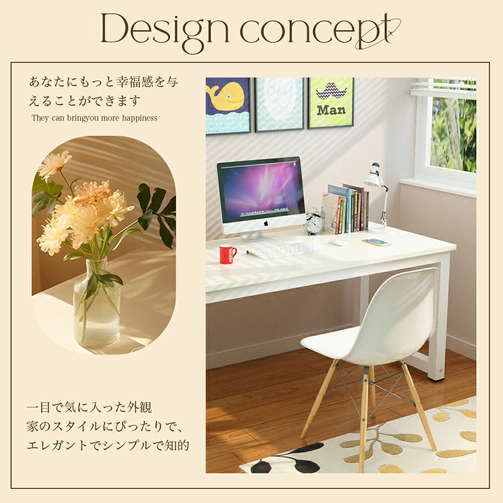 パソコンデスク デスクおしゃれ pcデスク コンパクト スリム 北欧 パソコンラック PCラック テーブル[幅100cm 奥行60cm 高さ73cm] 一人暮らし リビング 学習デスク 勉強机