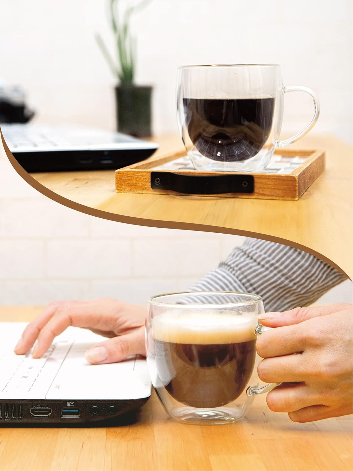 コーヒー マグカップ 【保温 保冷 氷が溶けにくい】 コーヒーカップ 二重 グラス 耐熱 ガラス コップ