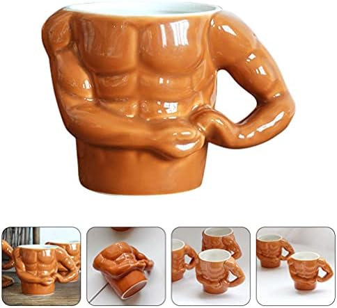 Fourty Threeの筋肉男マグ飲料カップセラミックコーヒーマグ装飾的なティーカップクマのミルクコーヒーラテカプチーノミルク茶｜アングル3
