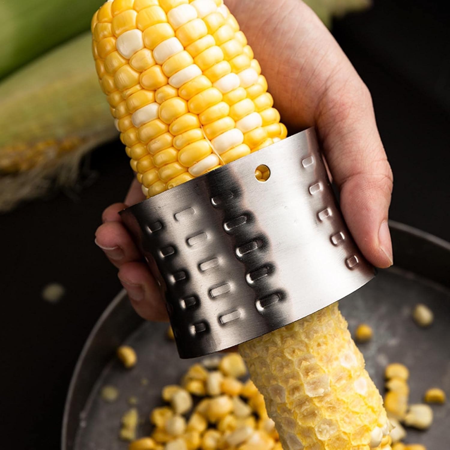 とうもろこしカッター コーン粒取り器 トウモロコシ カッター ステンレス 粒を簡単に剥き取る コーンカ..