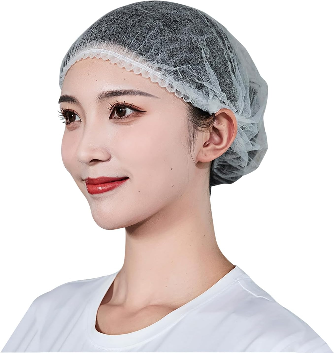 乐天商城 - 使い捨てヘアキャップ 不織布キャップ 衛生キャップ 約100枚入り 通気性 伸縮性 ヘッドキャップ ディスポキャップ 脱毛対策 毛髪防止 感染予防 研究開発 生産現場 工場見学 工場用 作業用 業務用 美容用 フリーサイズ 男女兼用