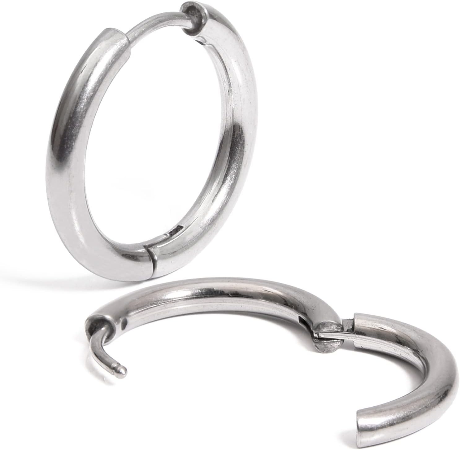 Earrings - フープピアス リングピアス ピアス メンズ レディース ステンレス 18G 両耳 2個セット
