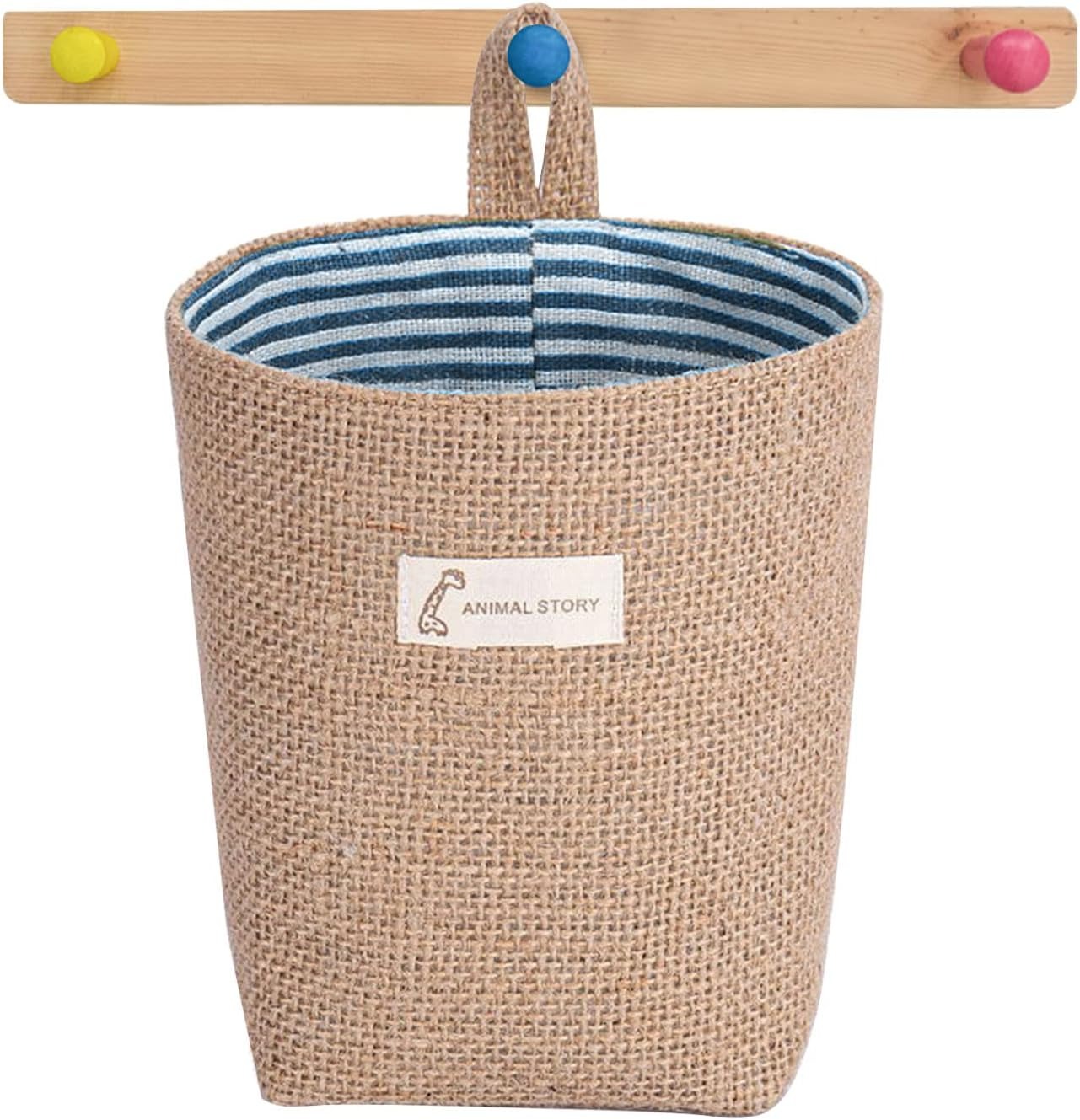 ウォールポケット 麻 壁掛け収納 収納ポケット ベッドサイド 収納 吊り下げ ベッドサイド ポケット か..