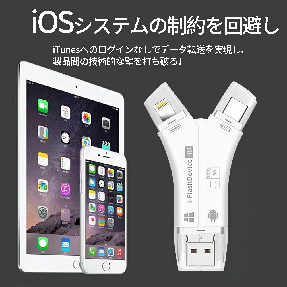 SD�����ɥ꡼���� iPhone �Хå����å� �����ץ��� �ɤ߼�� USB���� �̿� ��¸ ���ޥ� �ǡ��� ��®�ܹ� ���ޥ� �Ρ��ȥѥ����� ����� �����꡼���� ���� 4in1 ������­���