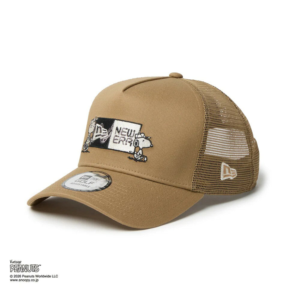 ニューエラ ピーナッツ スヌーピー コラボ ゴルフ キャップ カーキ NEW ERA PEANUTS SNOOPY 9FORTY A-Frame GOLF cap