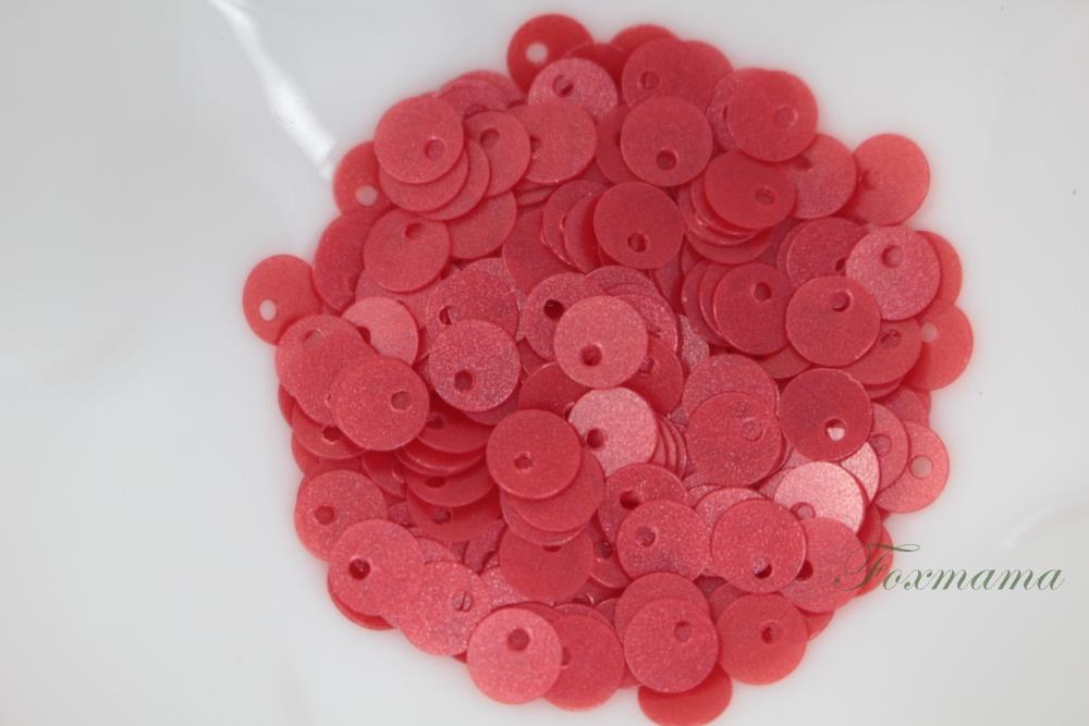 スパンコール 5mm 約290枚(約2g) 丸 トップホール マット 赤 (SCC05MRDHWTH)