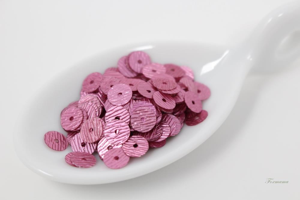 スパンコール 約350枚(約3.5g)丸 木目 6mm ローズピンク　(SCC060RPBJKW)