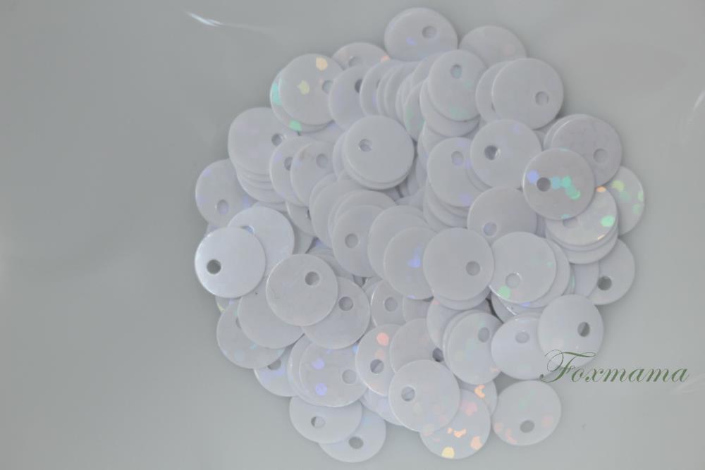 乐天商城 - スパンコール 6mm 約170枚(約2.5g) 丸 トップホール ホログラム 白 (SCC06HWHHYTH)