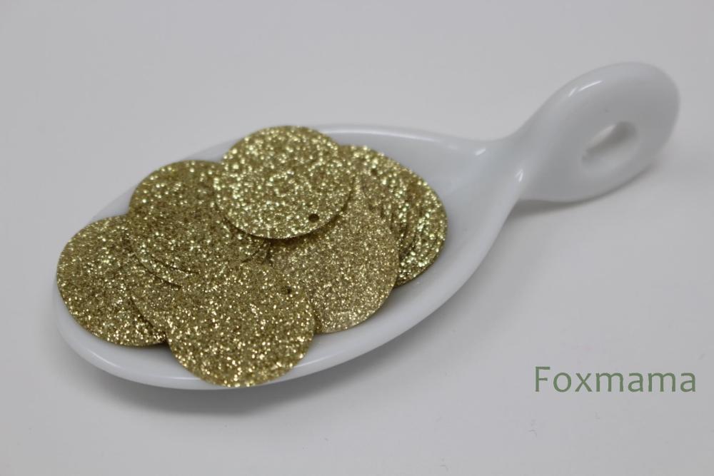 スパンコール 約33枚(約2.5g) 丸 19mm ラメ金色 ゴールド トップホール (SCC19LGLBH00)