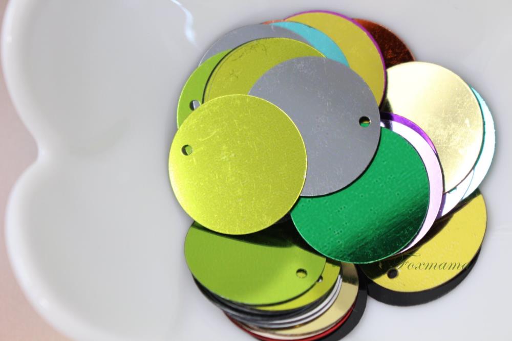 スパンコール 約28枚(約3g) トップホール 丸 19mm メタリック 混色(SCC19TMXJQTH)