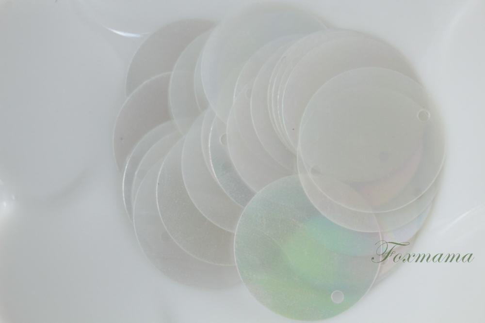 スパンコール 20mm 約28枚(約3g) 丸 トップホール オーロラ 薄グレー (SCC20AFYHYTH)