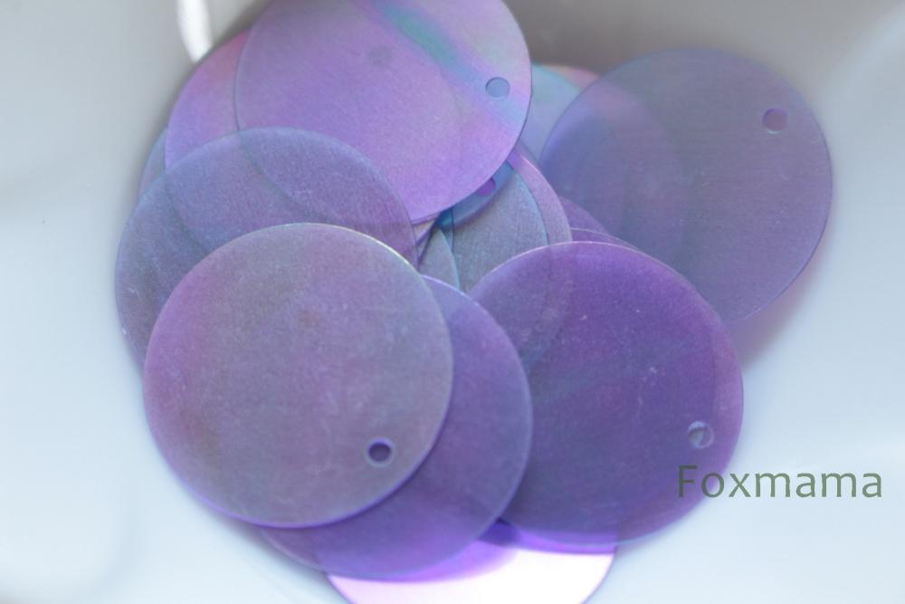 スパンコール 20mm 約28枚(約3g) 丸 トップホール オーロラ 紫 (SCC20APPWSTH)