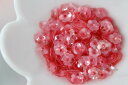 スパンコール 約300枚(約3.5g) 花カップ 7mm 半透明 チェリー (SFC070CYJWHS)