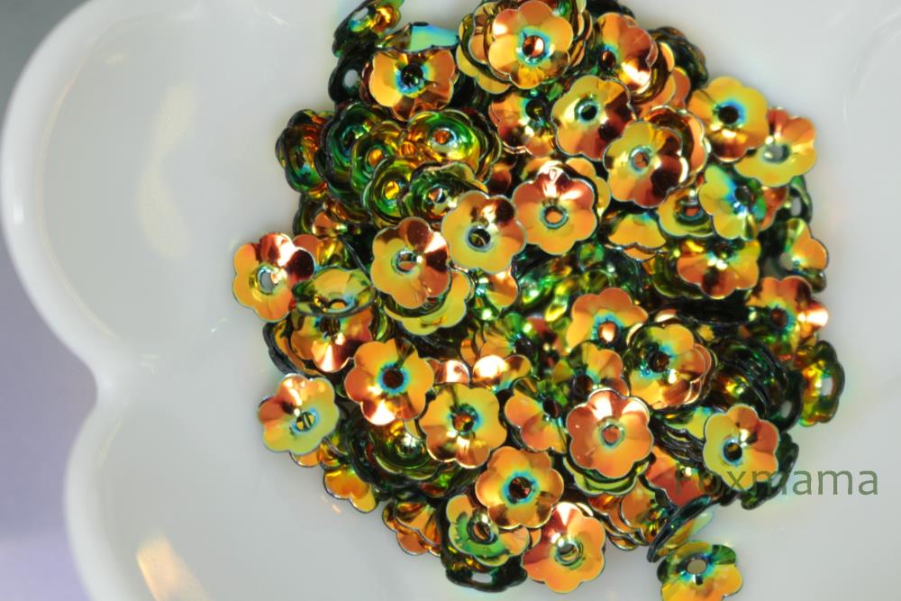 スパンコール 7mm 約250枚(約3.5g) 花カップオーロラ 玉虫色 (SFC07AIREJ00)