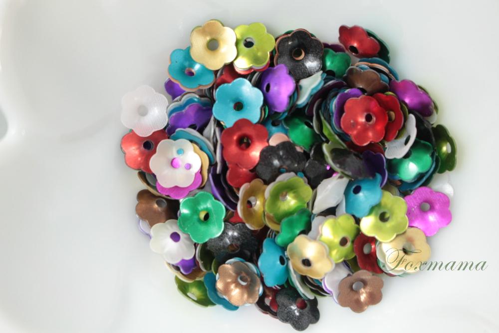 スパンコール 7mm 約280枚(約3.5g) 花カップ マット 混色 (SFC07MMXSH00)