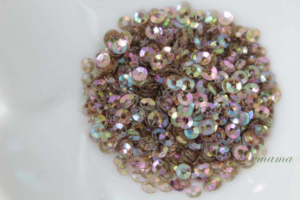スパンコール 3mm 約2g 丸カップ オーロラ 茶色 (SMC03ABRHW00)