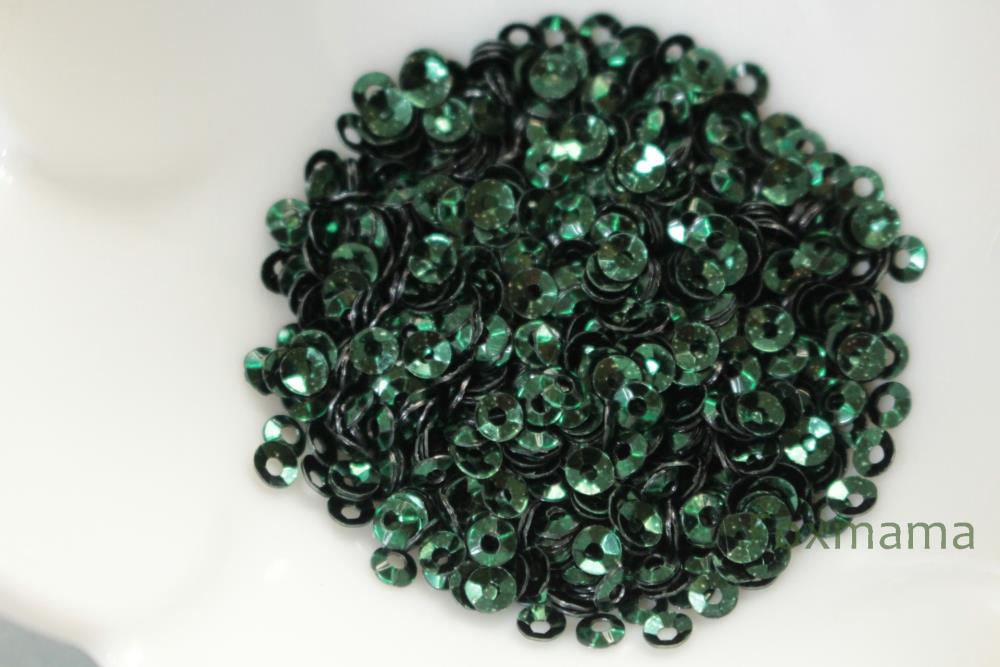 スパンコール 3mm 約2g 丸カップ メタリック 緑 (SMC03TGRHH00)