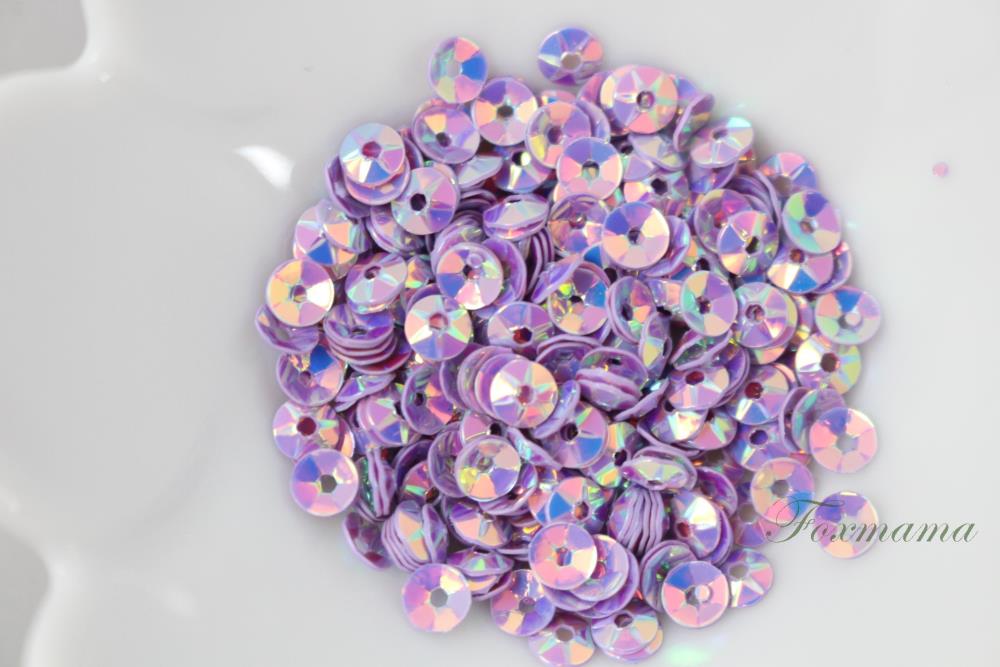 スパンコール 約320枚(約2g) 丸カップ 4mm オーロラ 紫 (SMC04APPSA00)