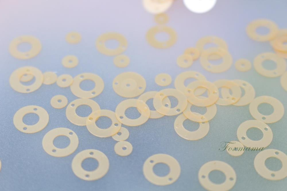 スパンコール 約120枚(約2g) 輪と丸 8mm/4mm オレンジ(SRC08MOGJQ00)