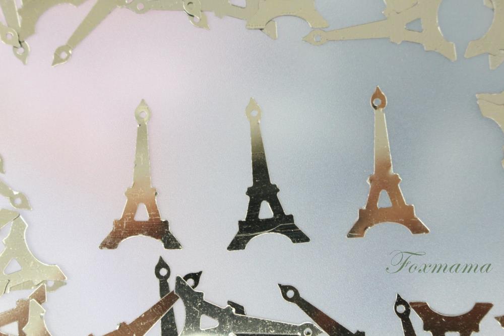 スパンコール 約55枚(約2g) タワー 塔 トップホール メタリック 薄ゴールド 金色 (STW25TFGJJTH)