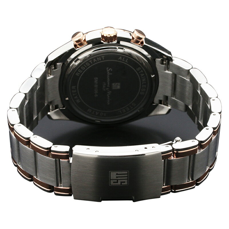 サルバトーレマーラ 腕時計 メンズウォッチ Salvatore Marra カラーガラス クロノグラフ ウォッチ SM18106-SSBLSV