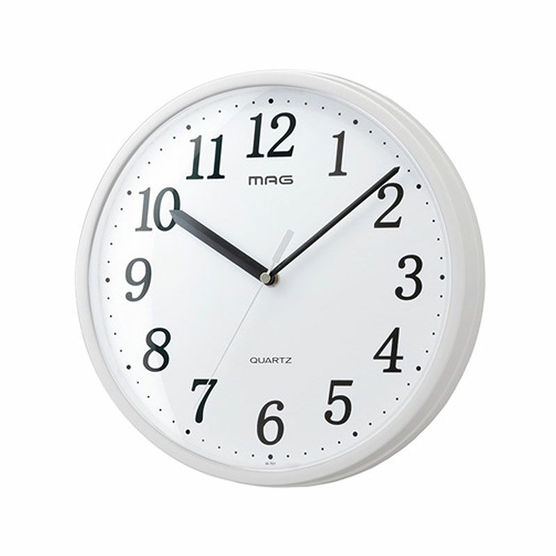 掛け時計 掛時計 壁掛け時計 防災時計 減災 アナログ クロック プラスチッタ W-701 WH-Z マグ ノア精密 MAG もしもを想定し防災減災を目的としたプラスチック製壁掛け時計